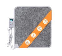 Mi-Heat Warm-Feet Tapis Chauffant Infrarouge (50x55cm) - Tapis Chauffant Pied avec Minuterie et Variateur, env. 40°C 230V - Base Antidérapante pour Bureau et Maison, Gris Anthracite