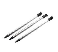 mi ji 3 pièces réglable Argent Stylet Tone Plastique Noir pour 3ds Stylo rétractable Universel