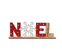 mi ji Ornements Lettres en Bois avec Flocon de Neige Boule de Noël avec l'impression de Table Décoration de Noël Décoration Flocon de Neige Noel Style 1 Pc