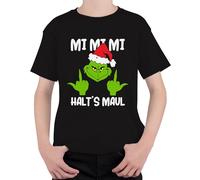 Mi Mi Mi Hal's Maul Grinch T-shirt unisexe pour enfant avec inscription « Anti-Noël », Noir , 152