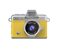 Mi-ni Appareil photo numérique, porte-clés portable, appareil photo compact avec écran rabattable à 180 °, mode beauté, vidéo HD pour vlogging de voyage (jaune)