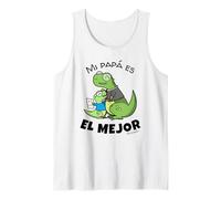 Mi Papa Es El Mejor Papa Mignon Papa Espagnol Dinosaure Fête des Pères Débardeur