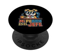 Mi Perro ES El Jefe Citation Humoristique pour Amoureux des Chiens espagnols PopSockets PopGrip Adhésif
