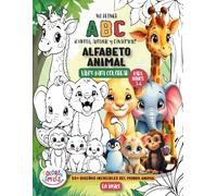 Mi Primer ABC: ¡Colorea, Aprende y Diviértete! Libro para colorear del alfabeto de animales para niños de 3 a 6 años en Ingles: Más de 50 animales ... y aprendizaje para explorar el alfabeto