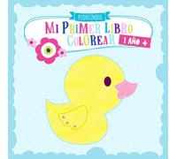 Mi primer libro colorear 1 año +: PEQUELINDOS cuadernos para colorear niños con animales, coche, luna y muchos otros dibujos para pintar. Niños y niñas 1 2 3 años