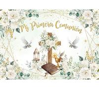 Mi Primera Bannière de fond pour première communion, baptême, baptême 2,4 x 1,8 m