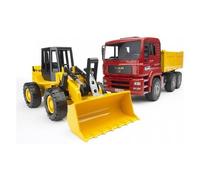 Mi-Temps Chantier Bruder MAN Set Dumper Camion Et Ruspa 1:16, Modèle 02752, Pour