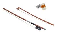 MI&VI AB-530 Archet d'alto classique en bois du Brésil pour alto de 35,6 à 43,2 cm (taille complète) avec étui pour archet inclus | Bien équilibré | Grenouille en ébène | Monture argentée | Crin de