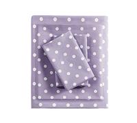 MI Zone - MZ20-419 Parure de lit 100% Percale de Coton Ultra Douce pour lit Double, Pois Violets