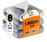 Mia&Coco Couverture chauffante avec arrêt Automatique, 160 x 130 cm, 10 Niveaux de Chaleur, minuterie d'arrêt Automatique 9 Heures, Protection Contre la surchauffe, Lavable en Machine, Grise