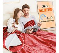 Mia&Coco Couverture chauffante avec arrêt Automatique, 180 x 200 cm, 10 Niveaux de Chauffage, minuterie d'arrêt Automatique jusqu'à 9 Heures, Protection Contre la surchauffe, Couverture chauffante