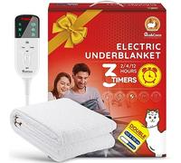Mia&Coco Couverture Chauffante Électrique Double, sous-Couverture Chauffante avec Minuteries De 12 Heures Et 3 Réglages De Chaleur, Affichage LED, Machine Lavable (160 X 130 cm)