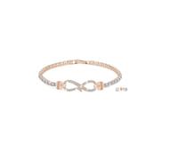 Mia Grace Jewellery Ensemble bracelet et boucles d'oreilles MGJ™ Infinity Pavé pour femme avec cristaux Swarovski | Bijou hypoallergénique, coffret cadeau blanc premium, sac et carte de Noël