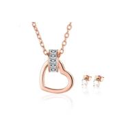 Mia Grace Jewellery Ensemble pendentif et boucles d'oreilles cœur en cristal Swarovski MGJ™ pour femme | Cadeau de Noël blanc | Bijoux hypoallergéniques pour elle