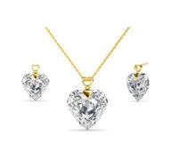 Mia Grace Jewellery Parure pendentif et boucles d'oreilles MGJ™ ajustables en cristal Swarovski pour femme | Bijou hypoallergénique | Disponible en argent, or et or rose