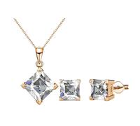 Mia Grace Jewellery Parure pendentif et boucles d'oreilles MGJ™ en cristal Swarovski pour femme | Collier hypoallergénique avec breloque de 10 mm | Disponible en argent et or rose