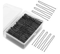 Mia Klein Lot de 250 épingles à cheveux professionnelles en forme de U de 6,1 cm pour femmes, filles et salons de coiffure - Comprend une boîte de rangement transparente pour chignon et chignon (noir)