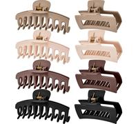 Mia Klein Lot de 8 pinces à griffes de 10,9 cm / 8,9 cm - Pinces neutres antidérapantes mates pour femmes et filles - Forte tenue - Cheveux épais et fins - Couleurs neutres