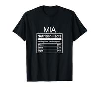 Mia Nutrition Facts Class Sass Style Funny Name Parodie T-Shirt