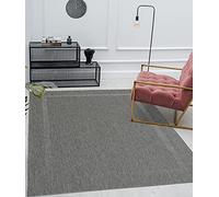 Mia´s Teppiche "Lara" Tapis Intérieur Et Extérieur Balcon Terrasse Tapis Cuisine, Toile Plate, 160x220 cm, Anthracite