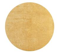 Mia’s Teppiche Taos - Tapis à Poils Courts Effet Fourrure, Ultra Doux et Lavable Jusqu’à 30°C, avec Dessous antidérapant, idéal pour Salon et Chambre, fabriqué en Turquie, Or, 200 x 200 cm Rond