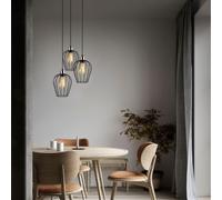 Mia - Suspension Filaire Noire 3 Lampes Noir