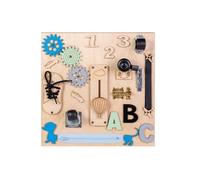 MIA Tableau d'activité sensoriel Montessori busy board en bois Naturel Transports 30 cm