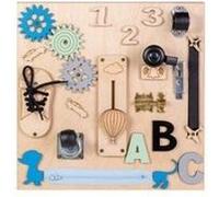 Mia tableau d'activité sensoriel montessori busy board en bois naturel transports 30 cm G