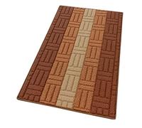 Mia Tapis de cuisine avec bordure absorbante, tissage 3D, différentes tailles et couleurs, multi-usages, aussi pour salle de bain, chambre, couloir, 100 % fabriqué en Italie 57x40 cm marron