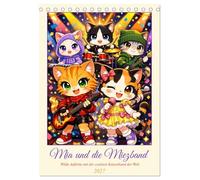 Mia und die Miezband (Tischkalender 2027 DIN A5 hoch), CALVENDO Monatskalender: Wilde Auftritte mit der coolsten Katzenband der Welt