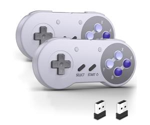 miadore 2 x Contrôleur snes sans fil, USB empfänger 2,4 GHz, Contrôleur snes USB pour commutateur/interrupteur OLED, PC Windows, Mac OS, Raspberry Pi, Steam deck (La couleur violette)