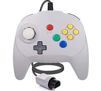 miadore Manette rétro classique N64,Plug & Play,joystick filaire compatible avec la console N64 (Gris)