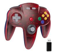 miadore Manette sans fil 2,4 GHz N64 pour Switch/Switch 2/Switch Online/Lite/OLED,Plug and Play, récepteur USB, compatible avec PC Windows, ordinateur portable, Mac iOS, Raspberry Pi (Rouge clair)