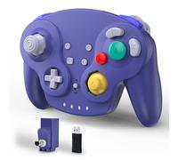 miadore Manette sans fil GameCube pour consoles Switch 1/2/OLED/Lite/NGC | Manette PC avec vibration,gâchettes/joystick analogiques,plug & play,pour PC Windows/Mac OS/Raspberry Pi/Steam (violette)