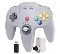 miadore Manette sans fil N64 pour consoles Switch/Switch 2/OLED/Lite/N64,Récepteur USB 2,4 GHz & Récepteur N64,Plug and Play,Manette pc gamer Compatible avec PC Windows, OS Mac, Raspberry Pi (Gris)