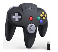 miadore Manette sans fil N64 pour Nintendo 64,Plug and Play,récepteur USB,manette pc gamer compatible avec PC Windows, ordinateur portable, Mac iOS, Raspberry Pi et Switch,Switch 2 (noir)