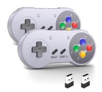 miadore Manette Sans Fil, USB empfänger 2,4 GHz, SNES manette pc sans fil pour Switch/Switch OLED, PC Windows, Mac OS, Raspberry Pi, Steam deck-2 Pack