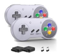 miadore Pack de 2 Manette Sans Fil SNES,manette pc,avec récepteur USB 2,4 GHz et récepteur SNES,Compatible avec la console Switch/Switch OLED/Windows PC/MAC OS/Raspberry Pi/SNES