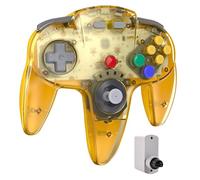 miadore Wireless N64 Controller avec récepteur 2,4 GHz, compatible avec console N64 (jaune clair)