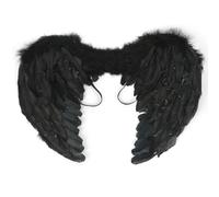 Miaeowve Ailes de Plumes Ange pour Enfant Adulte Accessoire de Déguisement Maléfique Reine Sorcière Costume Carnaval Halloween Cosplay Size C Black Taille unique