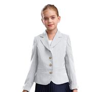Miaeowve Blazers Enfant Fille Chic et Élégant Veste Blazer Couleur Unie Bouton Blazer d'uniforme Scolaire Japonais Veste de Costume Formelle Poche Extérieur 5-16 Ans Ivoire 13-14 Ans