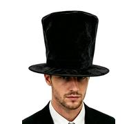 Miaeowve Chapeau Haut Forme Haut Bas Prix Chapeau De Magicien Festival Plat De Magicien Chapeaux Forme Vintage Fête Pour Hommes Compétition Type velours noir Taille unique