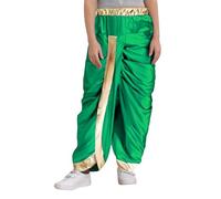 Miaeowve Pantalon Kurta Dhoti Enfant Garçon Pantalon Dhoti Elastique Prêt à l'Emploi Pantalons Indien Arabe Cosplay Halloween Carnaval 5-16 Ans Vert 5-6 ans