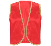 Miaeowve Prince Arabe Déguisement Homme Costume Halloween Carnaval Cosplay Gilet de Soirée Fête Mascarade S-4XL Bourgogne 3XL