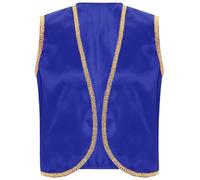 Miaeowve Prince Arabe Déguisement Homme Costume Halloween Carnaval Cosplay Gilet de Soirée Fête Mascarade S-4XL Bleu royal M
