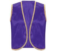 Miaeowve Prince Arabe Déguisement Homme Costume Halloween Carnaval Cosplay Gilet de Soirée Fête Mascarade S-4XL Violet foncé M