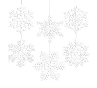 MIAHART Lot de 6 Grandes décorations de Flocons de Neige Blancs de 30,5 cm pour Arbre de Noël, Hiver, intérieur, extérieur, fenêtre, Artisanat géant, décorations de Flocons de Neige à Suspendre