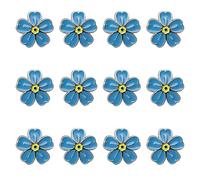 Miaija Lot de 12 pin's Forget Me Not en métal bleu en forme de fleur pour le jour du Souvenir Décorations de cadeau pour femmes et filles, taille unique, Acier allié