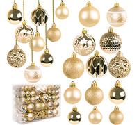 Miaikoe 100pcs Boules de Noël décoration Pack Sapin de Noël pour la Maison, Anti - bris (Champagne)