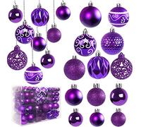 Miaikoe 100pcs Boules de Noël décoration Sapin Pack Boules Anti-bris de la Maison (Violette)